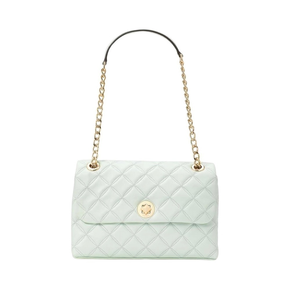 KATE SPADE Natalie Medium Quilted Leather Chain Bag in Light Blue